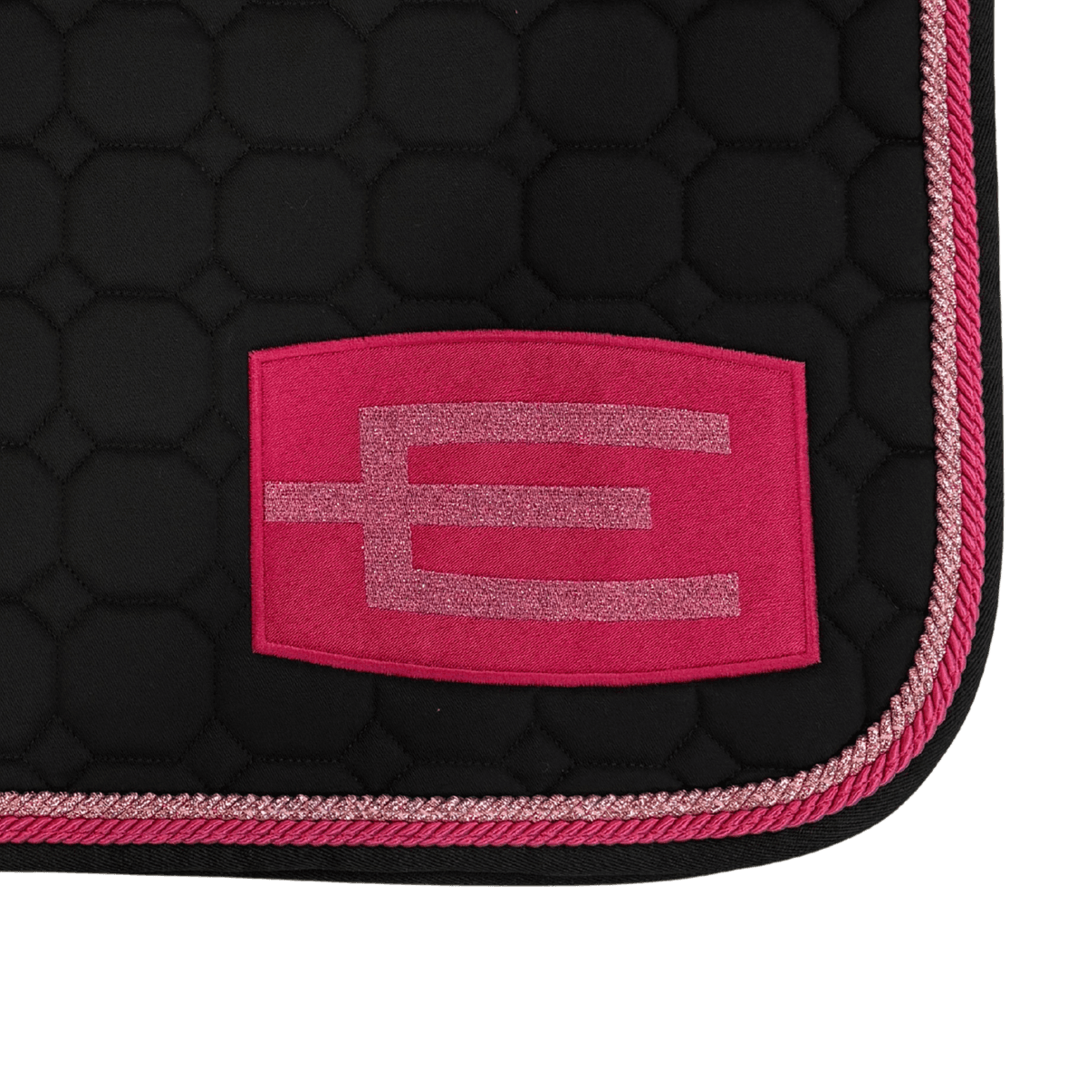E- Logo Schabrack Sort/Rosa m/Rosa Glitter