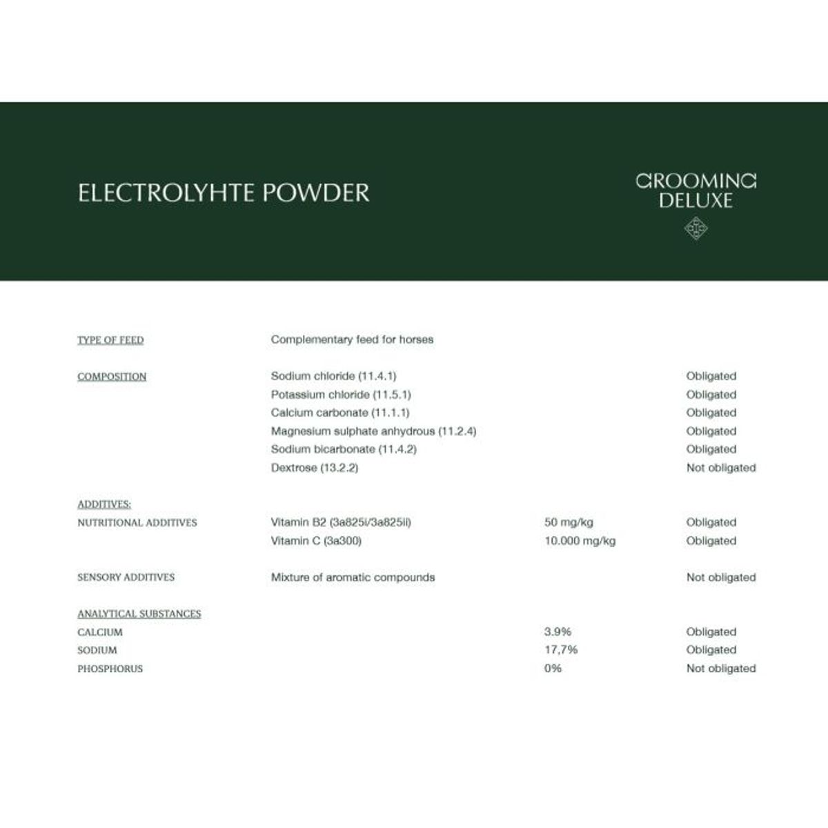 Grooming Deluxe Electrolytes Powder 1,5kg